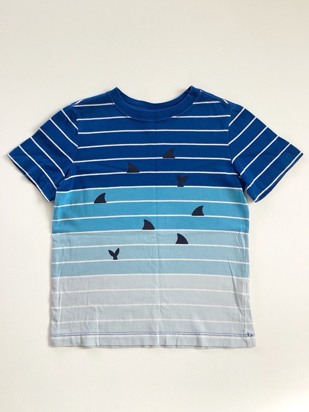 Hanna Andersson Blue Shark Stripe T-shirt